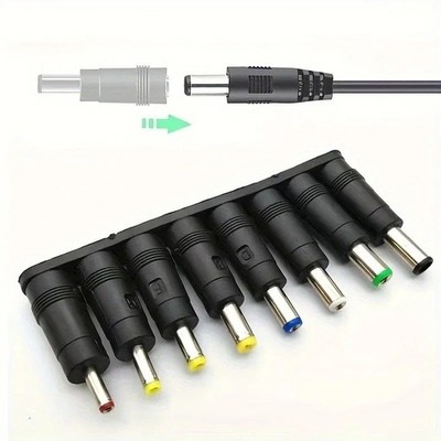 8 Stk AC/DC 5,5x2,1mm Buchse Adapter auf 6,3 5,5 4,8 3,5 2,5mm Netzteil EU!