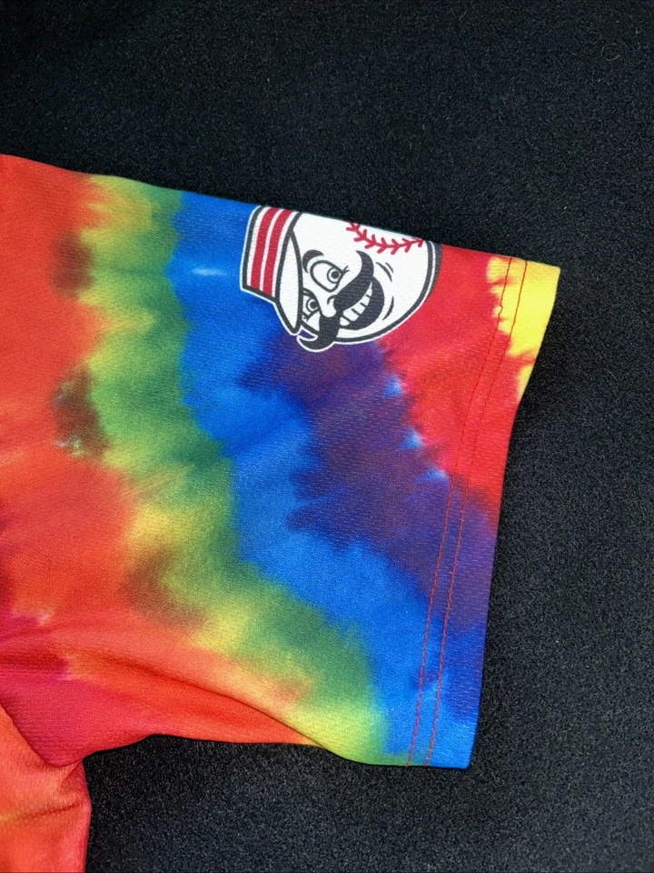 Grateful Dead Cincinnati Reds Jerry Garcia Tie Dye jersey SGA Medium - Image 3 of 4