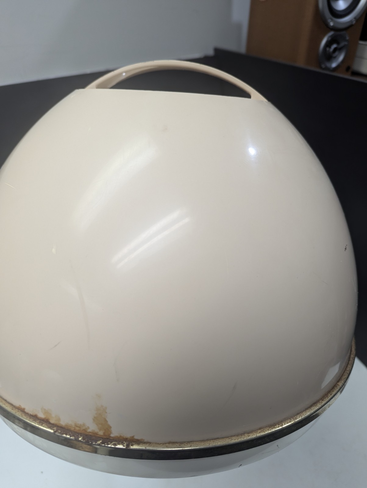 Vintage 60' Sunbeam Cream/Gold Salon Portable Hard Bonnet  Pro Deluxe  Hairdryer