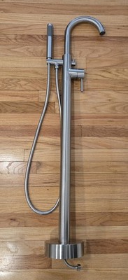 Woodbridge Freestanding Tub and Hand Held Shower Faucet Brushed Nickel