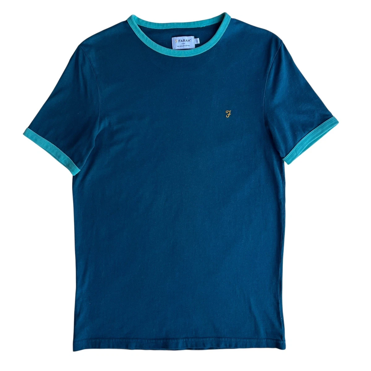 Farah Eddie T-shirt Uomo In Cotone Biologico – Maglietta Basic Con Logo Ricamato, Look Sostenibile E Casual