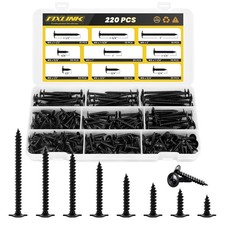 Wood Screws Assortment Kit, 220 PCS High Hardness Truss Head Black Wood Screws