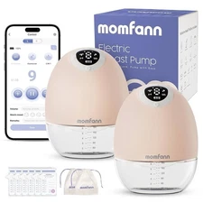 Momfann Wearable Electric Breast Pump Kit – Hands-Free, App Controlled, Portable