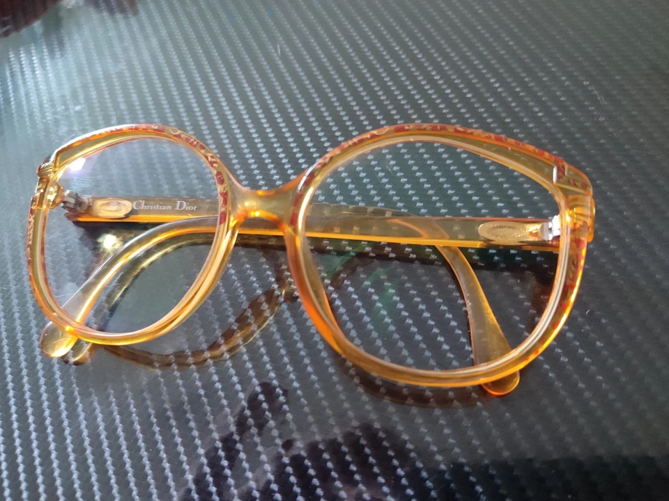 Vintage Christian Dior 2408 11 Yellow Butterfly 80s Eye glasses 1980s (USED) - Image 3 of 4