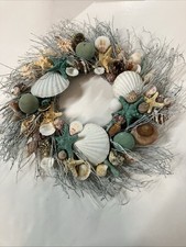 Handcrafted Coastal Seashell Wreath. Beach Shells Star Fish 24  Wreath