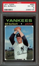 1971 Topps HIGH #683 Bill Burbach PSA 6 (EX-MT) *New York Yankees