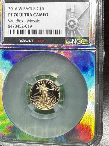 2016 W Proof $5 American Gold Eagle 1/10 oz NGC PF70 ULtra Cameo Vaultbox Mosaic