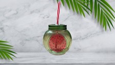 Bicchiere in vetro con disegno anguria