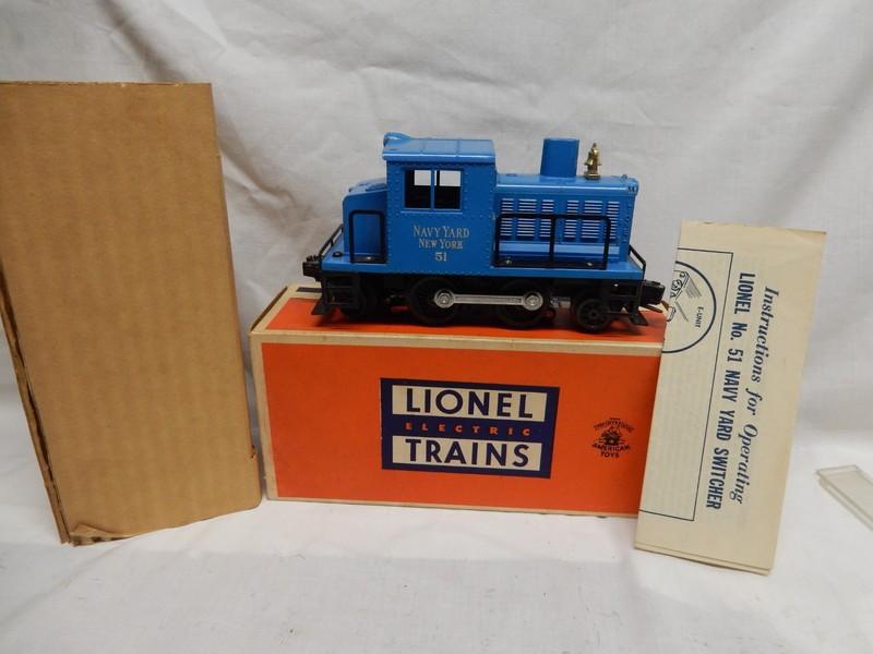 POSTWAR LIONEL No. 51 NAVY  YARD SWITCHER IN OB WITH LINER , C-7 EX, RUNS GREAT