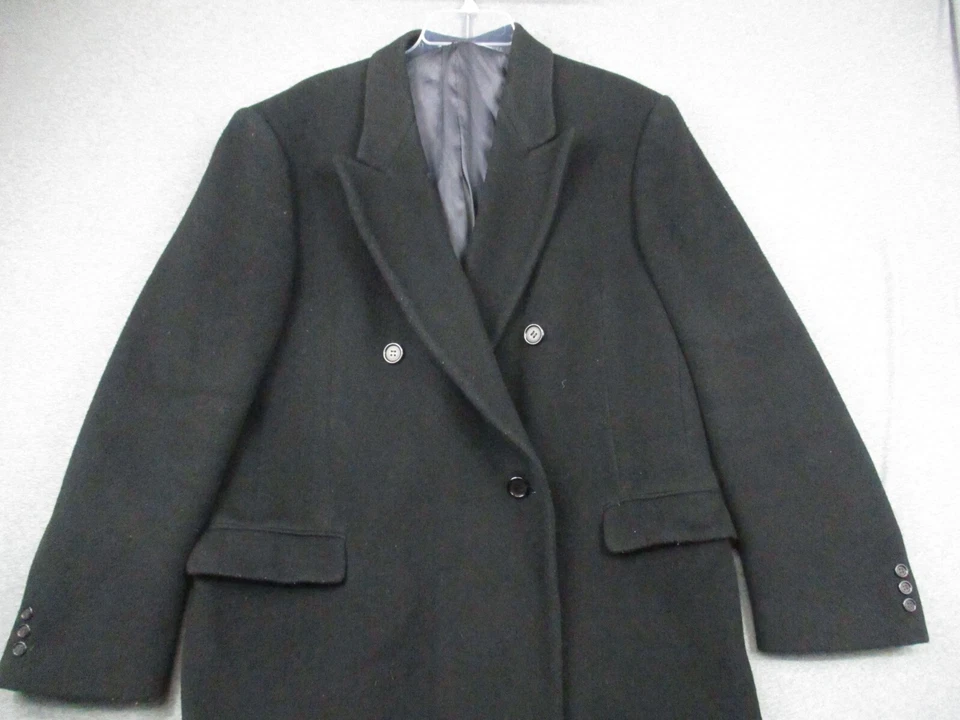 Gabardina de invierno Adolfo vintage de mezcla de cachemir negra 44 L Foto 3 de 4