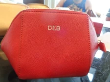 Mark and Graham Fortune Vegan Cookie  Cosmetic Case red mono DEB  New wo tag