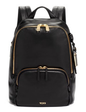 Tumi Voyageur Leather Hannah Backpack Black Leather/gold Hardware 135495-1041