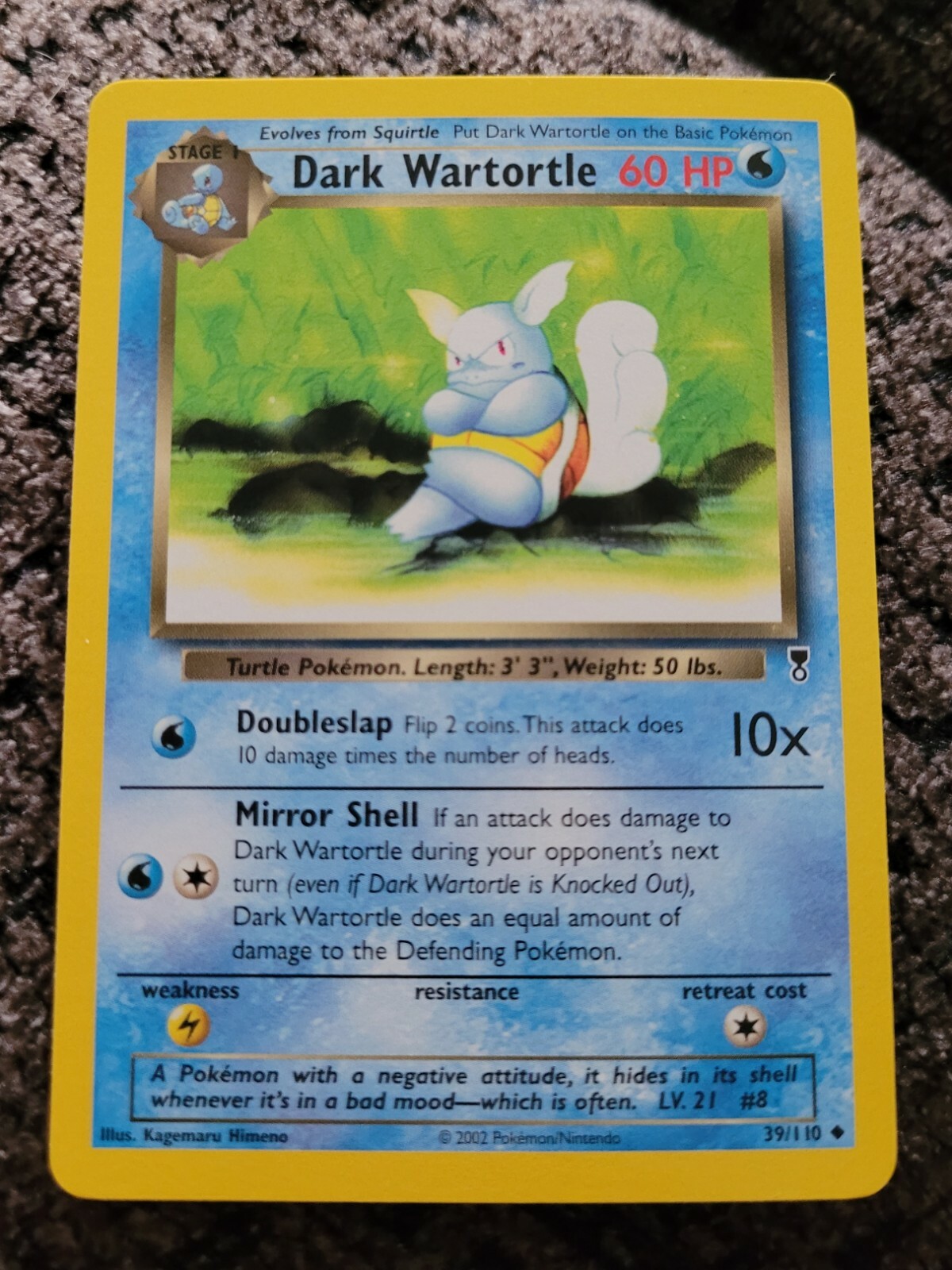 Pokemon Dark Wartortle 39/110 Uncommon Legendary Collection NM