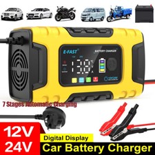  12V/24V Lithium Car Battery Charger Pulse Repair AGM Lead-Acid  LiFePo4 10A