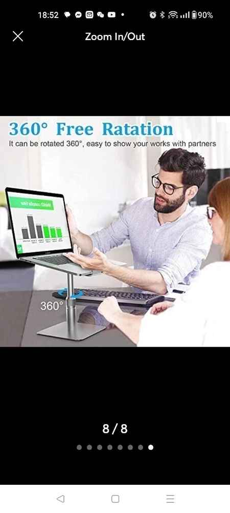 360° Rotating Ergonomic Laptop Stand – Adjustable Desk Riser for Better Posture