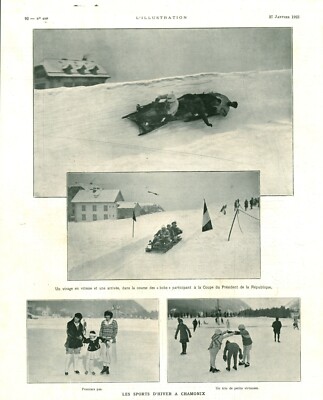 Document ancien les sports d'hiver à Chamonix 1923 issue de magazine