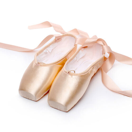 Rosa Profi Spitze Ballett Tanzschuhe Satin mit Zehenpolster schwarz Frauen Männer - Bild 12 von 18