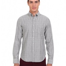 Men's 125 GANT ruggar dark gray button front shirt Size M
