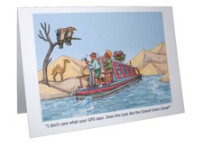NARROWBOATS NARROW BOATS HUMOUR CARTOON A5 FUNNY GREETING CARD BY ARMAND FOSTER