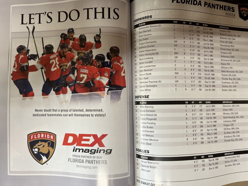 2023 NHL STANLEY CUP FINAL GAME PROGRAM & PATCH GOLDEN KNIGHTS FLORIDA PANTHERS - Picture 8 of 11