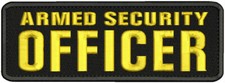 ARMED SECURITY OFFICER EMBROIDERY PATCH 3x9 H...