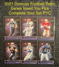 2021 DONRUSS FOOTBALL RETRO SERIES INSERT YOU PICK CARD COMPLETE YOUR SET PYC