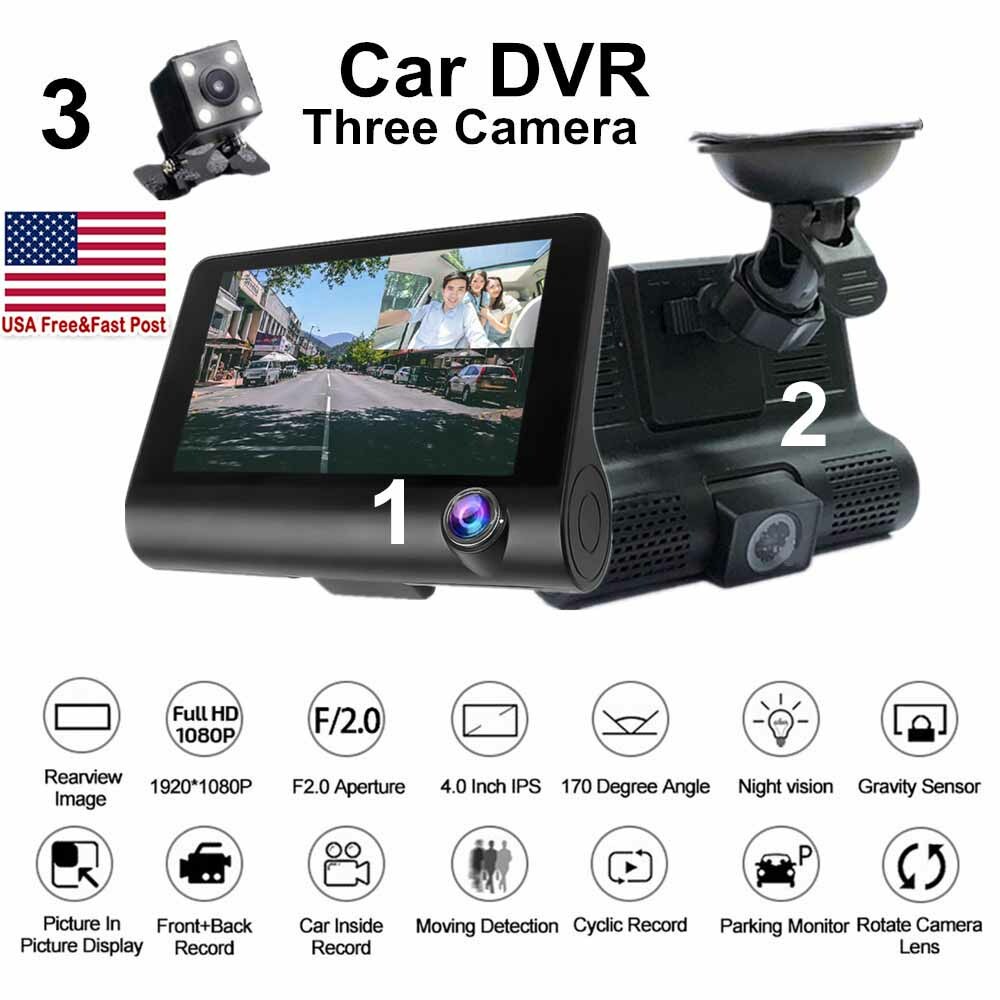 1080P Car DVR Dual Lens Dash Cam Front and Rear Video Recorder