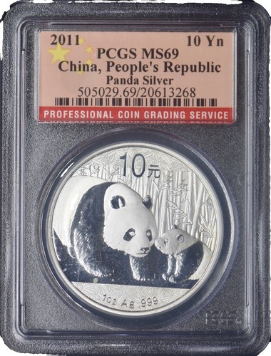 2011 China 10 Yuan Silver Panda PAN-543A PCGS MS69 - Flag Label | eBay