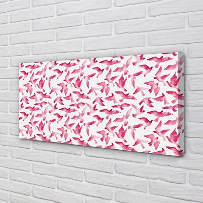 Tulup Leinwandbild 100x50 Wandkunst rosa Vögel