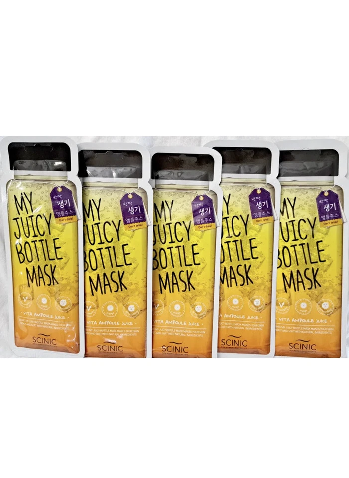 Mascarilla Scinic My Juicy Bottle Vita Ampuole Juice Mascarilla facial 5 piezas Exp 2024 Nueva en caja 🎁 Foto 2 de 2