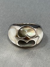 Mother of Pearl Ring Sterling Silver. 24mmX15mm