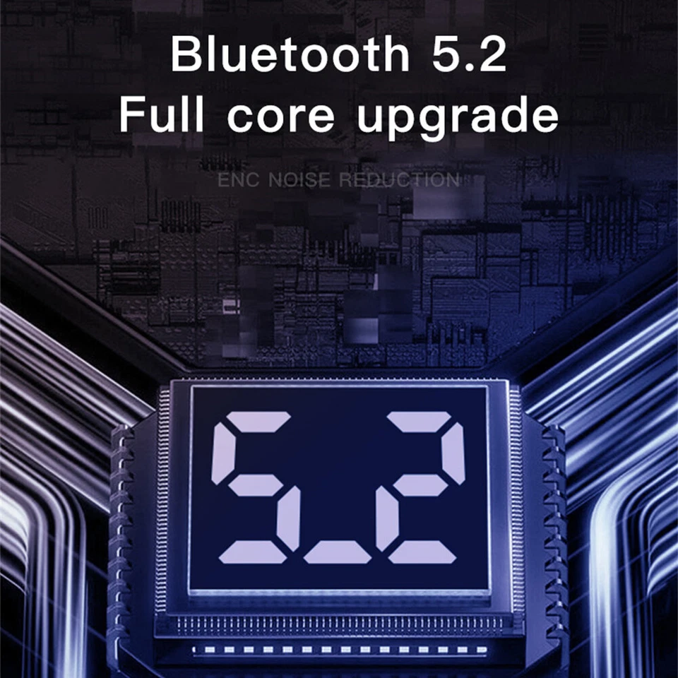 Wireless Bluetooth 5.2 Headset Earphone Mic Earbud Noise Cancelling Headphone - Image 2 of 4