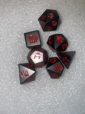 Metall schwarz und rot Dnd Würfel Set