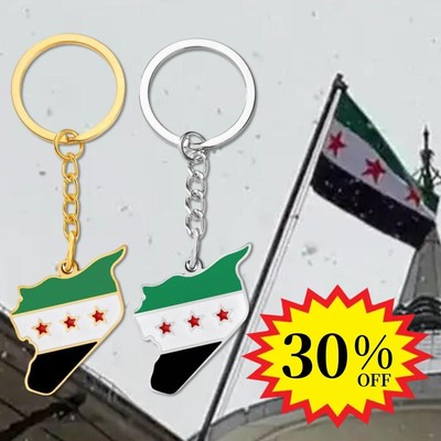 Syrian Flag Keychain Syria Map Flag Pendant Keyring AluminumAlloy KeyHolder SALE