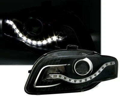 EAGLE EYES Kit fari neri per Audi A4 B7 2004-2007 con ottica luci diurne a led