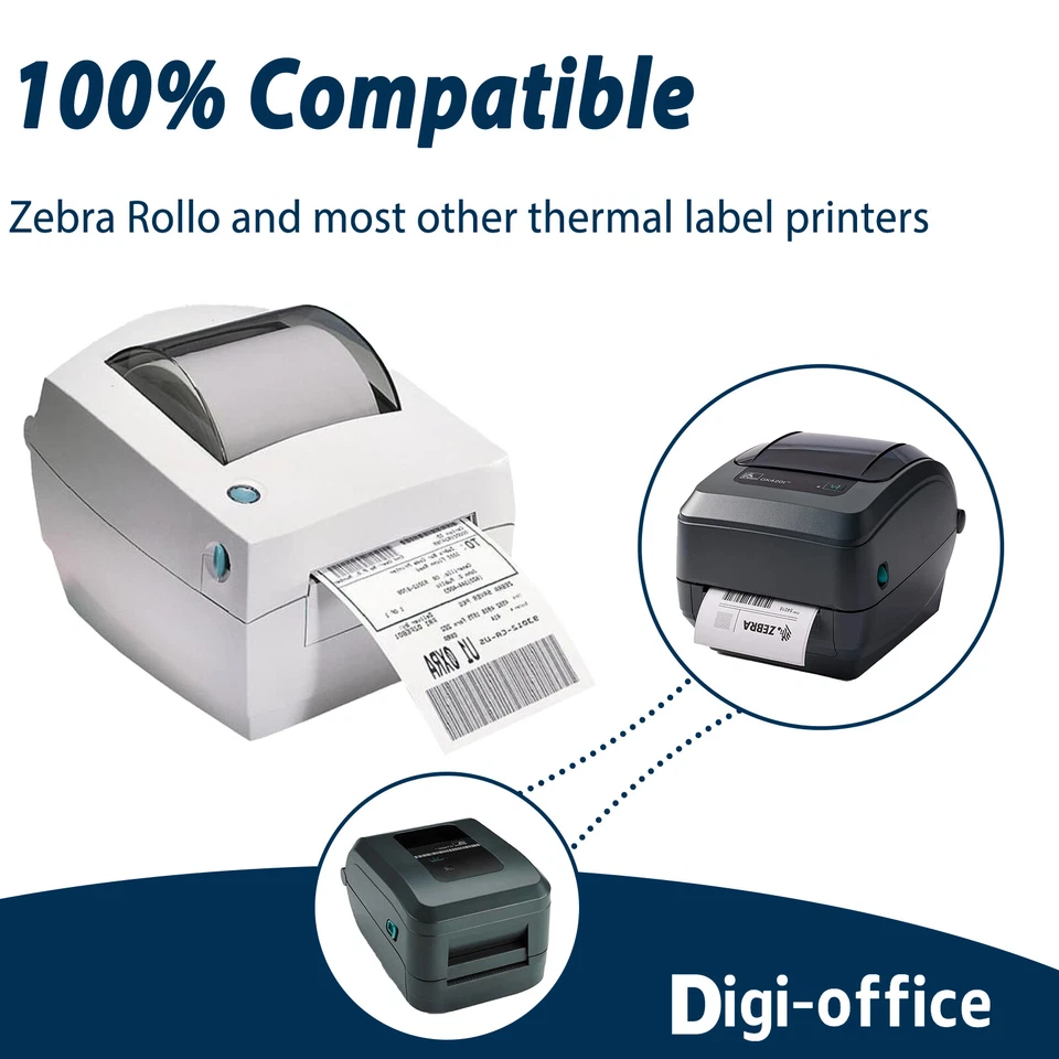 40 rollos 750 etiquetas 4x2 térmicas directas para Zebra LP 2824 2844 2442 Eltron ZP450 - Imagen 3 de 4