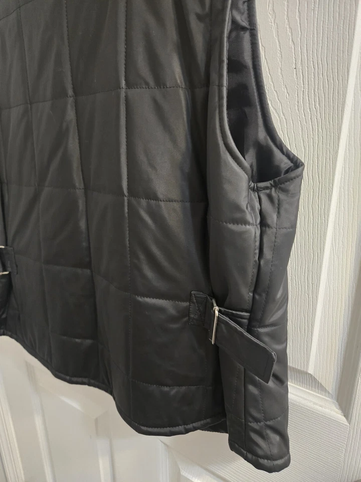 Chaleco acolchado vintage de finales de los 90 Y2k R4R New York negro Rave Hip Hop Foto 4 de 4