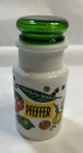 Vintage German Milk Glass Green Glass Lid Pfeffer F0