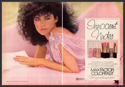 Max Factor Colorfast 1980s Print Advertisement (2 pages) 1982 Innocent Big Hair