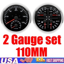 2 Gauge Set 110mm Gps Speedometer 0-120mph Tacho Fuelvoltoil Presswater Temp 2 Gauge Set 110mm Gps Speedometer 0-120mph Tacho Fuelvoltoil Presswater Temp