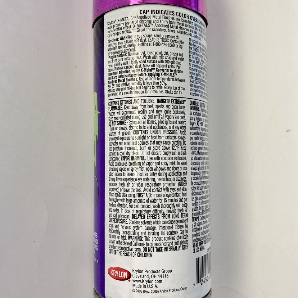 Krylon XMetals Spray Paint Purple 2305 Metallic 11 oz Anodized Bikes