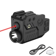 Solofish 700 Lumens Flashlight & Red Laser Sight for Pistol Hand Gun Picatinny