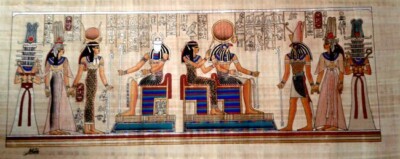 Papyrus - Queen Nefertari in the After Life with a Golden Highlights.