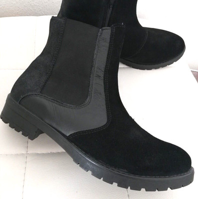 Ricosta Damen Schuhe Stiefeletten Boots Leder Reißverschluss schwarz Gr. 38 neu