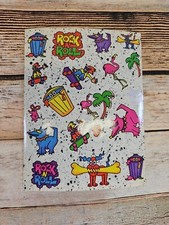 Vintage Lisa Frank Full Sticker Sheet Punk Rock N Roll Dog Bones Stickers