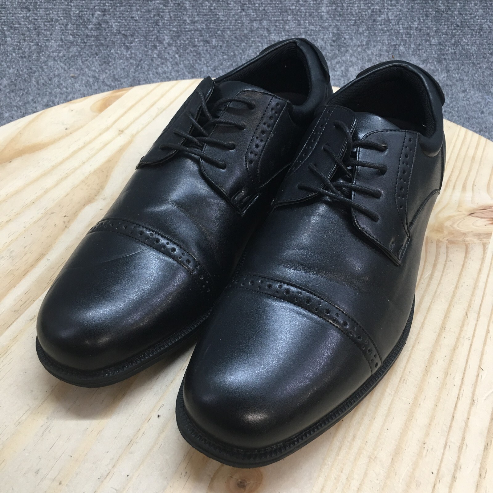 SAOLA Scarpe eleganti Nunn Bush da uomo 10M Oxford nere in finta pelle basse 81124 001
