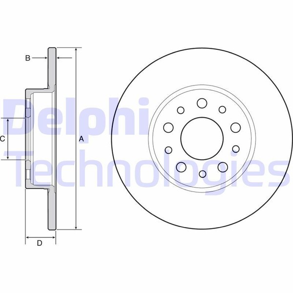 2X Delphi BG4655C Bremsscheibe FüR Fiat-image