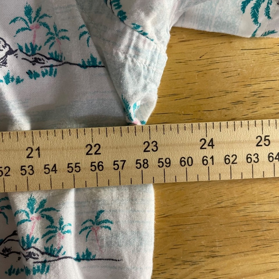 Chaps Shirt Mens XL Blue & White Modal Blend Short Sleeve Button Go