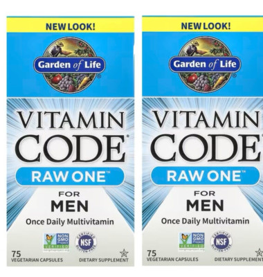 2 Pack  Garden of Life Vitamin Code , RAW One  Once Daily Multivitamin For Men
