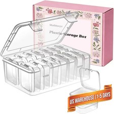 Small Bead Organizers, 14 Pieces Plastic Storage Cases Mini Clear Bead